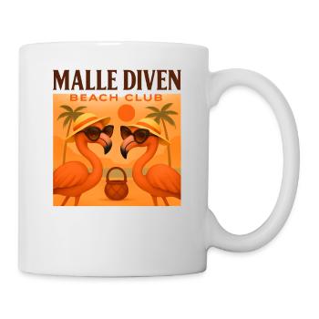Malle Diven Beach Club Flamingo Mallorca Party - Tasse - Weiß - Rechts