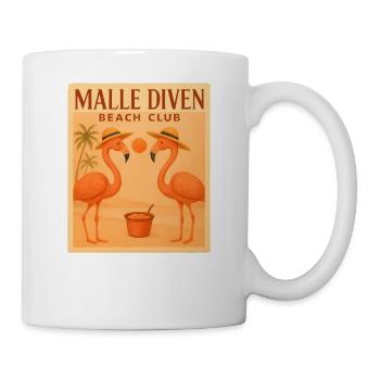 Malle Diven Beach Club Flamingo Mallorca Party - Tasse - Weiß - Rechts