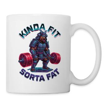 Plutôt en forme, un peu gros ours en haltérophilie - Mug blanc - blanc - Droite