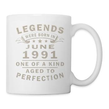 35. Geburtstag Geschenk Mann Oldtimer Juni 1991 - Tasse - Weiß - Rechts