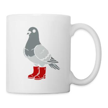 Dove in red boots - Mug - white - Right