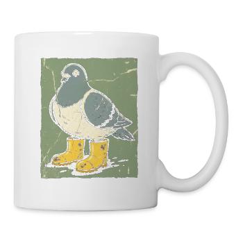Dove with yellow boots - Mug - white - Right
