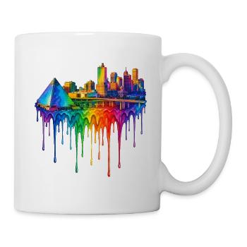 Memphis Tennessee Tropfende Kunst - Tasse - Weiß - Rechts