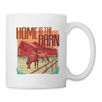 Reiter Reiterin Pferd Home Is The Barn - Tasse - Weiß - Rechts