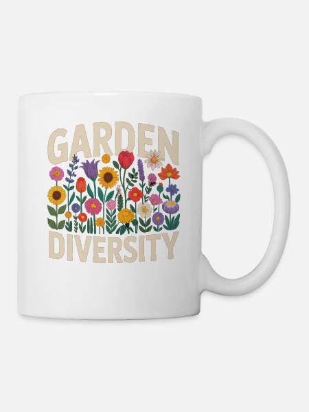 Garden Diversity Blumen Vielfalt - Tasse - Weiß