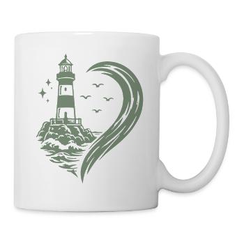 Heart Lighthouse Sea Maritime Coast Holidays - Mug - white - Right