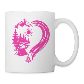 Camping Nature Adventure dans les Montagnes Heart - Mug blanc - blanc - Droite