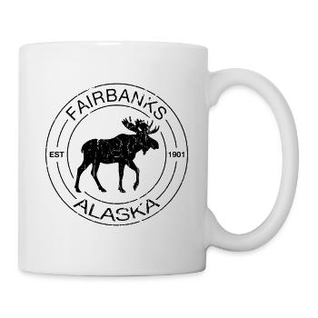 Fairbanks Alaska Moose Rétro Vintage - Mug blanc - blanc - Droite