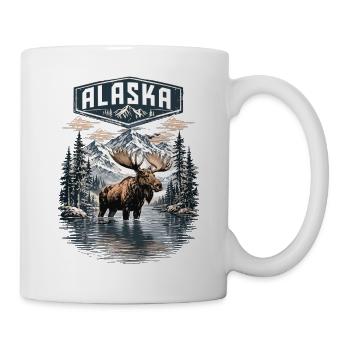 Alaska Moose Elk Deer Love Alaska Mountains - Mug - white - Right