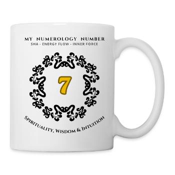 Numéro 7 Symbole de la spiritualité, de la sagesse et de l’intuition - Mug blanc - blanc - Droite