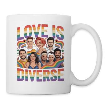Love Is Diverse Pride Regenbogen - Tasse - Weiß - Rechts