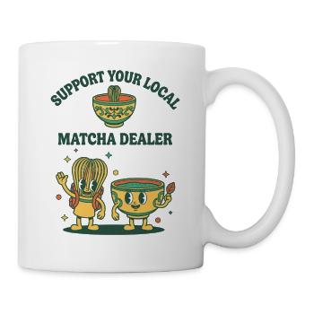 Unterstützen Sie Ihren lokalen Matcha-Händler mit lustigen Matcha-Tee - Tasse - Weiß - Rechts