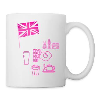 EXANGLIA (Pink + Weißer Text) - Tasse - Weiß - Rechts