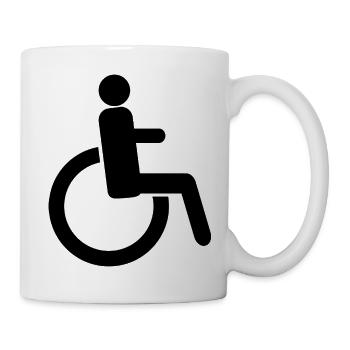 Panneau de handicap - Mug blanc - blanc - Droite