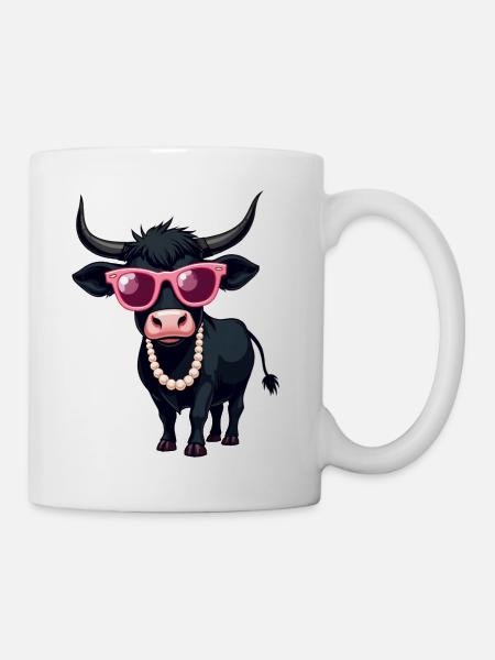 Schwarze Kuh - Tasse - Weiß