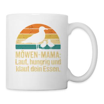 Möwenmama Checkliste Mama Humor Kaffee - Tasse - Weiß - Rechts