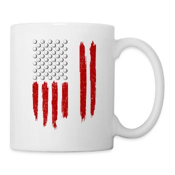 USA Flag Golf Patriotic American Golfer - Tasse - Weiß - Rechts