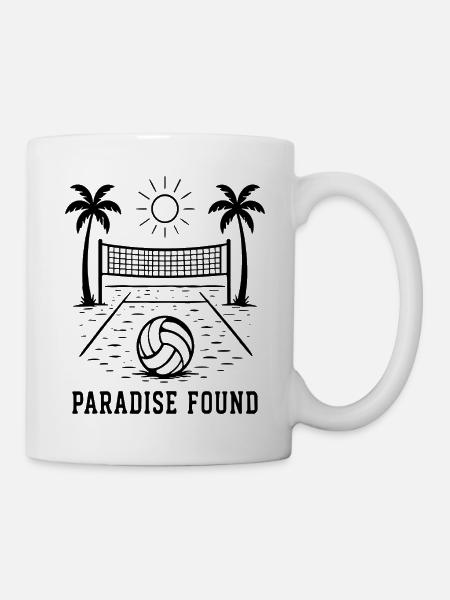 Paradise Found Beach Volleyball Sommer Paradies - Tasse - Weiß