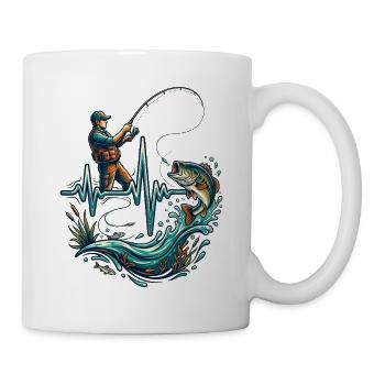 Heartbeat Fishing Angler ECG Fish - Mug - white - Right