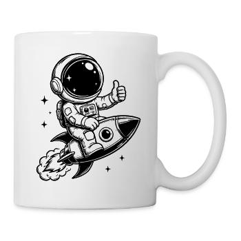 Astronaut on rocket space adventure - Mug - white - Right