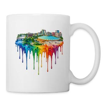 Wichita, Kansas with dripping paint - Mug - white - Right