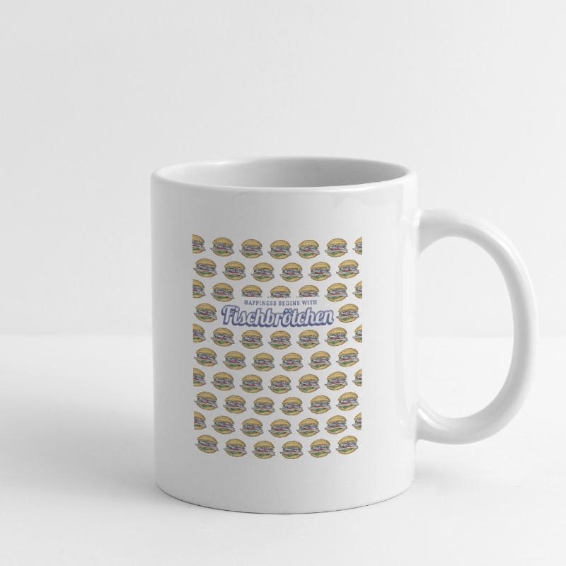 Fischbrötchen mit Matjes oder Bismarckhering Tasse
