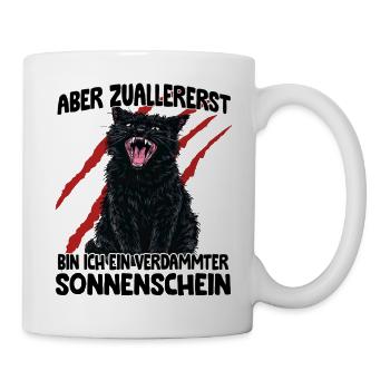 Schwarze Katze Goblin Mode aggressive Katze Zoomie - Tasse - Weiß - Rechts