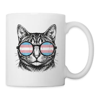 Pride Month LGBT -  Funny Cat with Sunglasses - Mug - white - Right
