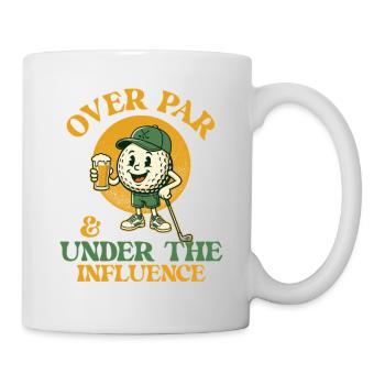 Over Par Under Influence Golf Beer Humor - Mug - white - Right