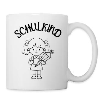 Schulkind Mädchen Einschulung Schultüte - Tasse - Weiß - Rechts