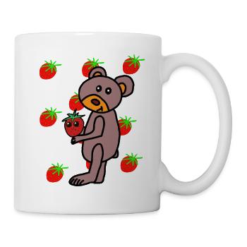 Strawberry Teddy Children's Bear - Mug - white - Right