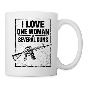 Humor Waffenschießen Jagd Vintage-Stil - Tasse - Weiß - Rechts