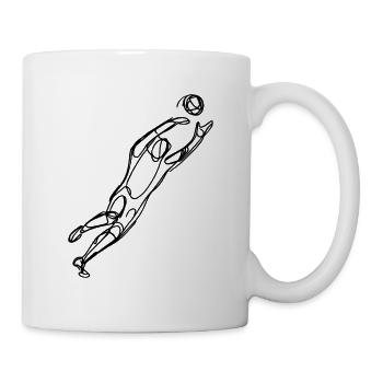 Torwart Fußball Skizze - Tasse - Weiß - Rechts