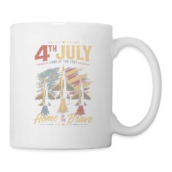 4th July Aircraft Patriotics – Home of the Brave - Mug - white - Right