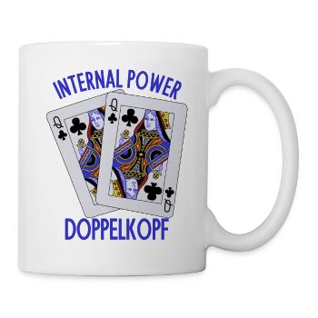Doppelkopf: Geistige Stärke - Tasse - Weiß - Rechts