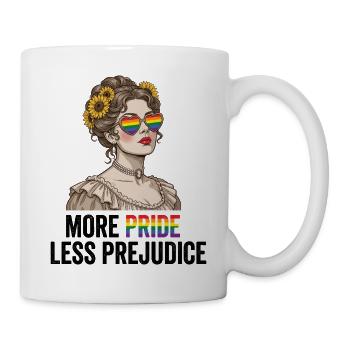 Mois de la fierté LGBTQ - Plus de fierté, moins de préjugés - Mug blanc - blanc - Droite