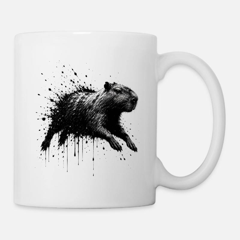 Illustration de projections de capybara - Mug blanc - blanc