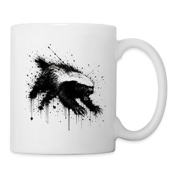 Honigdachs Splatter - Tasse - Weiß - Rechts