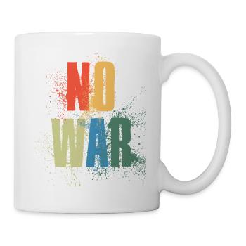 PAS DE GUERRE – Déclaration pour la paix contre la guerre - Mug blanc - blanc - Droite