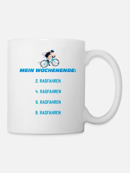 Mein Wochenend-Plan: Radfahren Nonstop - Tasse - Weiß