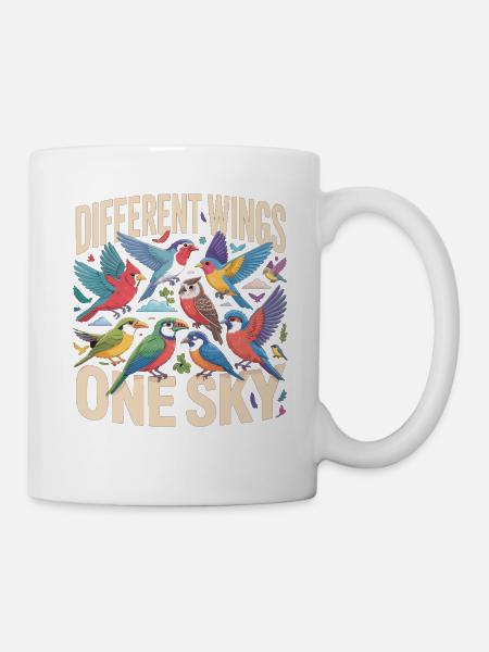 Different Wings One Sky Vogel - Tasse - Weiß