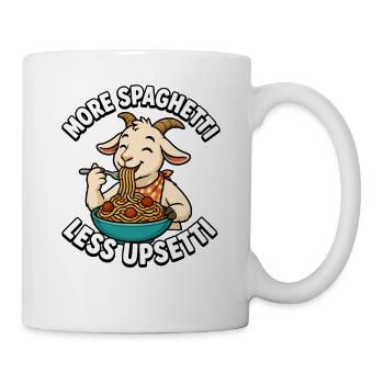 More spaghetti, less trouble – spaghetti for goats - Mug - white - Right