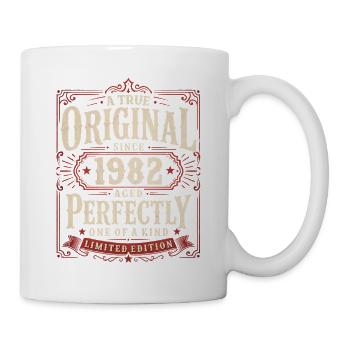 Cadeau d’anniversaire 44 Millésime original 1982 - Mug blanc - blanc - Droite