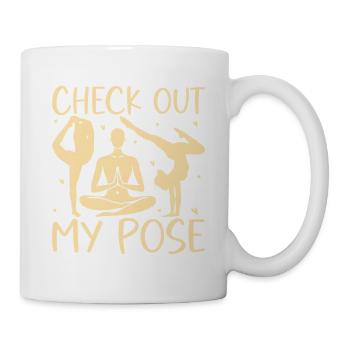 Yoga Check Out My Pose Funny Yoga - Tasse - Weiß - Rechts
