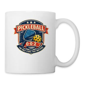 Pickleball Badge Vintage Start - Tasse - Weiß - Rechts