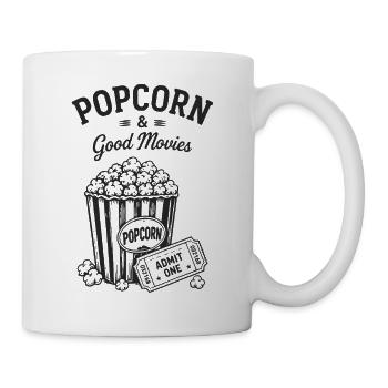 Popcorn and Good Movies Kino Film Ticket - Tasse - Weiß - Rechts