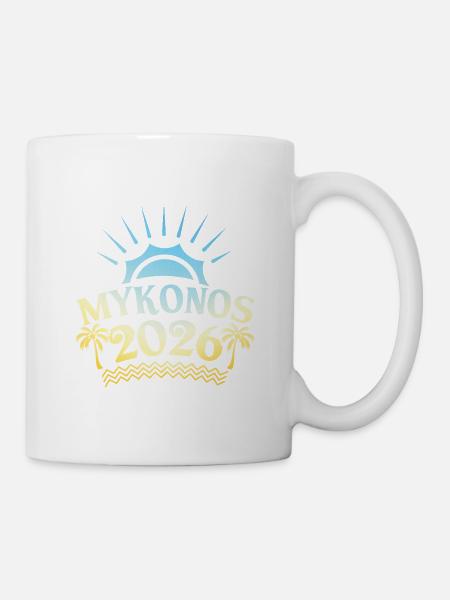 Mykonos 2026 Bunt - Tasse - Weiß