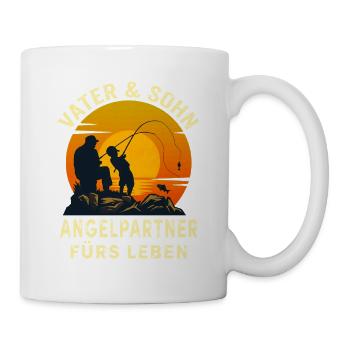 Vater & Sohn Angelpartner fürs Leben Angeln - Tasse - Weiß - Rechts