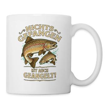 Nichts Gefangen Ist Auch Geangelt Forelle - Tasse - Weiß - Rechts