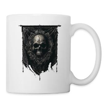 Gothic Banner - Schädel mit Verzierungen - Tasse - Weiß - Rechts